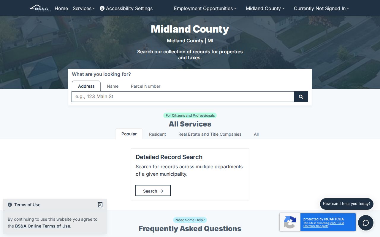 Midland residents directory BS&A property search