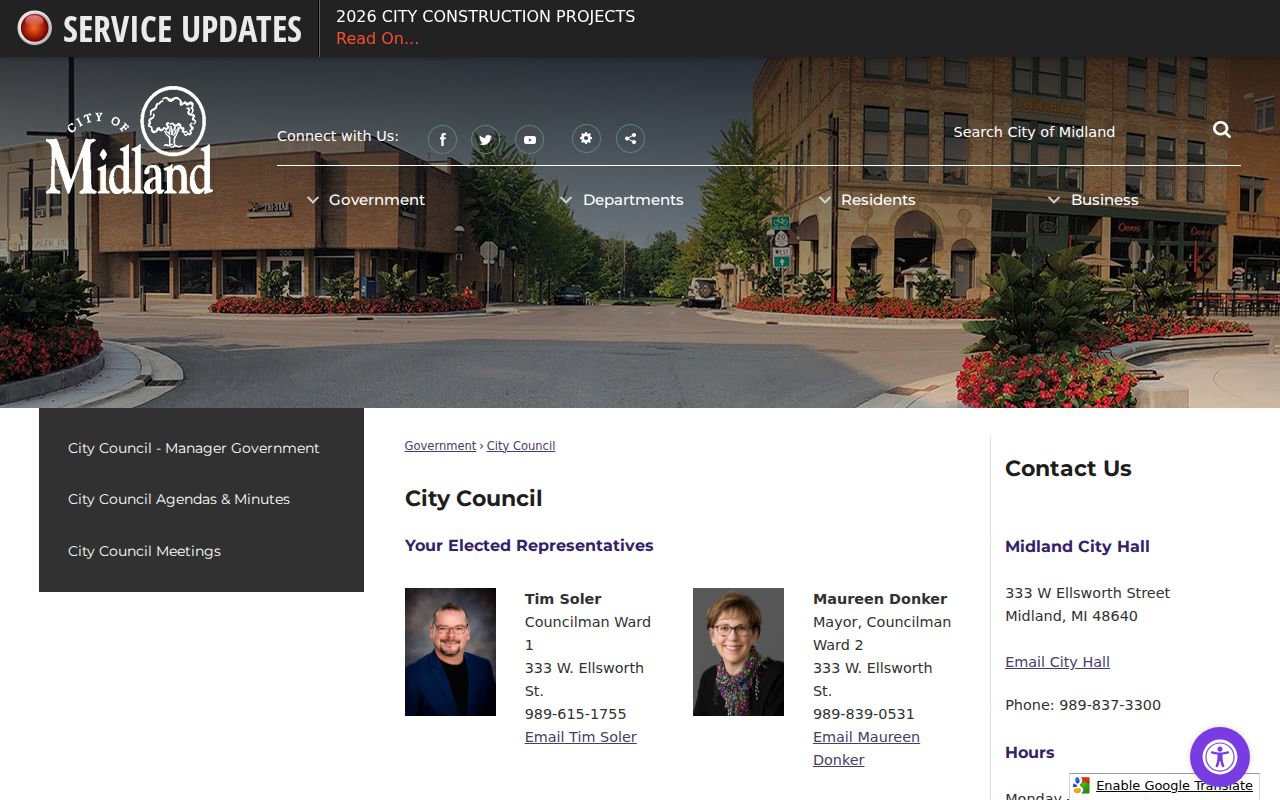 Midland neighbors City Council ward and address resources