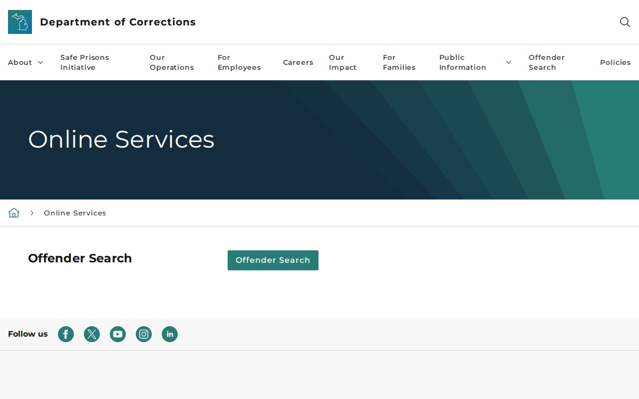 Midland resident lookup Michigan Department of Corrections online services