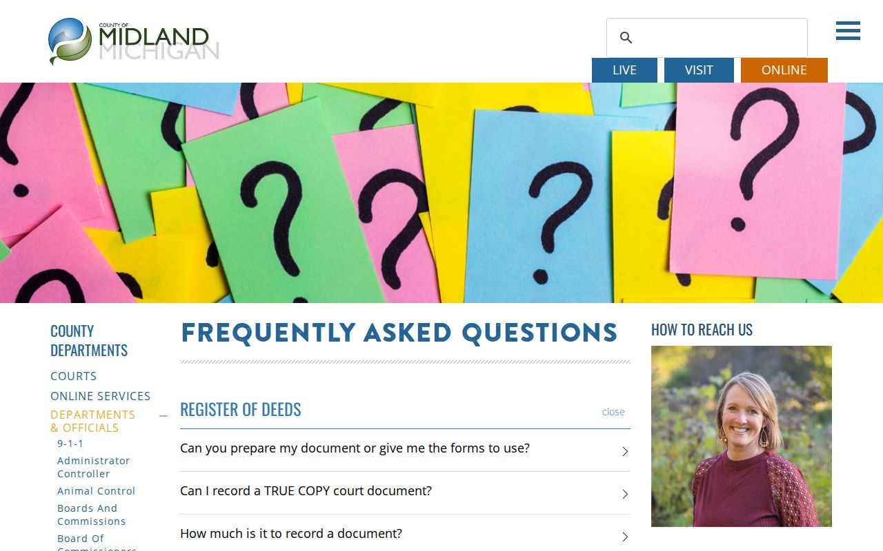 Midland street directory Register of Deeds grantor and grantee record guidance